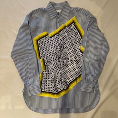 Dries Van Noten  ドリスヴァンノッテン 2021A/W CANNON TRIS embroidery Shirt 長袖シャツ 73-01-14-01005 ブルー系 size:46【代官山A07】