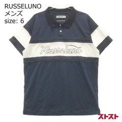 Russeluno ポロシャツ ネイビー ロゴ ゴルフ ウェア ストレッチ - メルカリ