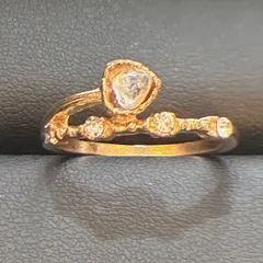 ゴールドメッキ　リング　ジルコニア人工石　指輪　15号　0503