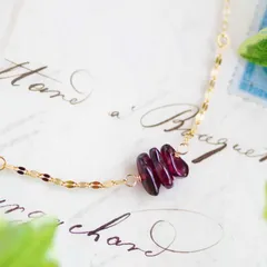 K14GF【rock garnet】柘榴石・ネックレス［ガーネット］