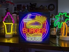 ハンバーガー フライドポテト ドリンク ダイナー カフェ ドライブイン ファーストフード ガレージ 店舗 自宅 屋台 キッチンカー パーティー イベント テーブル カウンター サイン ランプ 照明 看板 置物 アメリカン雑貨 ライトBOX 電飾看板 電光看板