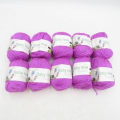 毛糸 Baby line 10玉セット パープル 1玉50g巻 アクリル100% 秋冬毛糸 未使用品