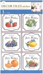【人気商品】6枚セット/フルーツ ピーターラビット[ウォールステッカー]タイルステッカー S&C