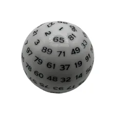 100面ダイス 多面体サイコロ 直径48mm アクリル製 ブラック TRPG ボードゲーム テーブルゲーム ルーレット 占い 軽量 耐久性 (ホワイト) [ホワイト]