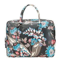 プラダ サフィアーノ プリント 三角ロゴプレート ビジネスバッグ ブリーフケース VS0305 ブラック マルチカラー レザー メンズ PRADA【228-18784】