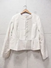 NATURAL BEAUTY BASIC ナチュラルビューティーベーシック ジャケット ノーカラー フォーマル ベージュ 017-6155031 Sサイズ セレモニー オケージョン