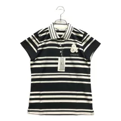 未使用品 レディース アンパスィ and per se 半袖ポロシャツ S 濃紺×白 ダークネイビー×ホワイト ボーダー