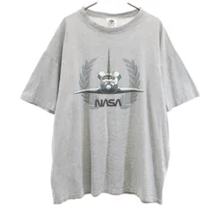 KINGSTREE CLASSIC 90s USA製 オールド ボーダー柄  NASA 半袖 Tシャツ XL グレー メンズ 古着