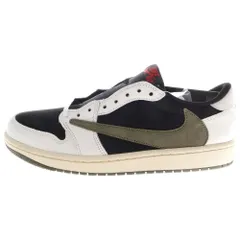 NIKE (ナイキ) ×TRAVIS SCOTT WMNS AIR JORDAN 1 LOW OG Medium Olive DZ4137-106 トラヴィススコット ウィメンズ エアジョーダン1 ローカットスニーカー US10.5/27.5cm