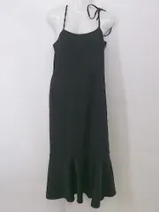 ◇ one after another NICE CLAUP ロング キャミソールワンピース サイズF ブラック レディース P  【中古】 【1211240004713】