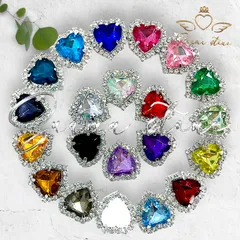 A シルバー ハート ストーン 16mm 同色4個セット 1〜10