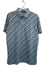 adidas(アディダス) ポロシャツ 水色総柄 メンズ O ゴルフ用品 2506-0257 中古