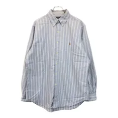 RALPH LAUREN ラルフローレン ボタンダウン 長袖シャツ ストライプ グレー(メンズ 16 1/2)中古 古着 U5028
