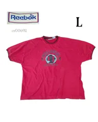 90sReebokリーボック　古着半袖刺繍　Tシャツ　L赤　ワイドシルエット