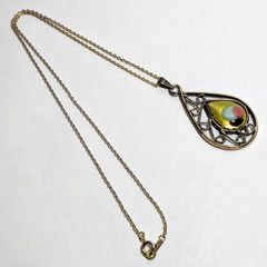 【ネックレス】レトロ・アンティーク 七宝焼 ネックレス(刻印18KGP)　1個