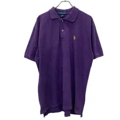 U.S.POLO ASSN. 半袖 ポロシャツ XL パープル ユーエスポロアッスン ハーフボタン ワンポイントロゴ 刺繍 古着卸 アメリカ仕入 a706-6238