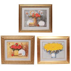 Y・ROHNAN 「赤い花」「赤い花1」「白い花器の黄色い花2」 K-008 K-009 K-010 インテリア 壁掛け 額入り 額装込 アート リビング 玄関 プレゼント アートフレーム おしゃれ 【平和堂】