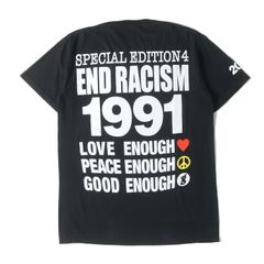 【美品】INFINITE ARCHIVES インフィニティ アーカイブ Tシャツ サイズ:M / 藤原ヒロシ GOODENOUGH 復刻モデル クルーネック Tシャツ (END RACISM TEE) / ブラック / トップス【メンズ】【中古】