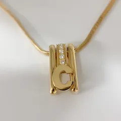 セリーヌCELINE ネックレス　K18WG ピンクサファイア　Cロゴ セリーヌCELINE ネックレスK18WG ピンクサファイアCロゴ