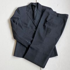 エムール EMOOL セットアップ スーツ テーラードジャケット スラックス 極美品 2ボタン ダークグレー ウール 毛 wool オフィス