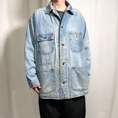 70年代 USA製 Carhartt カーハート デニム地 ミシガンチョアコート メンズXL相当 