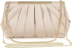 monomark モノマーク結婚式 バッグ クラッチバッグ パーティーバック 2種チェーン付き 豪華 フォーマルバッグ 3WAY 高級(シャンパンゴールド)