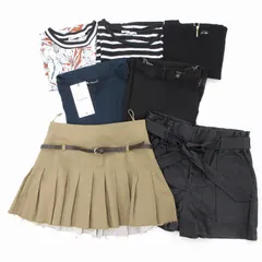 ザラ ZARA 7点セット まとめ Tシャツ ワンピース ニット 半袖 ノースリーブ スカート ショートパンツ XS S M 黒 ブラック 他 /UO