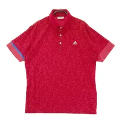 サイズ：O ADIDAS GOLF アディダスゴルフ  半袖ポロシャツ 総柄 レッド系 [240101203004]# ゴルフウェア メンズ