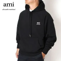 24AWモデル アミ アレクサンドル マテュッシ AMI Alexandre Mattiussi メンズ ロゴプリント プルオーバーパーカー【BLACK】 USW224.747 001/【2024-25AW】m-topsのサムネイル