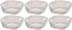 HARIO(ハリオ) 日本製 耐熱ガラス 製 保存容器 ・ 角 250ml BUONO kitchen KST-25-TW 6個セット クリア