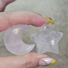 ローズクォーツ✨お星さま&お月さま✨カービングセット✨