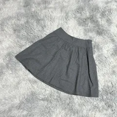 ■【良品】chereaux  シェロー  ミニスカート【38】カジュアル  ガーリー  レディース  灰色  グレー系  【送料無料】 毛100%のサムネイル