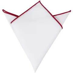 Elerevyo コットンハンカチ カラーコントラスト ソリッドカラー ポケットチーフ メンズ タキシード レッド Free Size