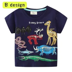 送料無料 Bタイプ 半袖Tシャツ 発色加工 蛍光加工 カジュアル 恐竜柄 宇宙柄 プリントT キッズ服 男の子 韓国子供服 80cm 90cm 100cm 110cm 120cm 130cm