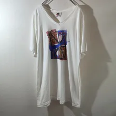 T-416 90s USA製 NIKE 白タグ Vネック プリント Tシャツ