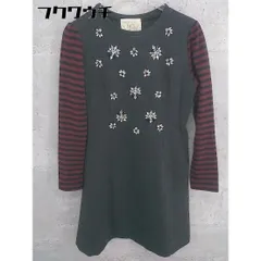 ◇ Chesty チェスティ ビジュー ボーダー 切替 長袖 ミニ チュニック ワンピース サイズ0 グレー レディース 【中古】 【1002801945763】