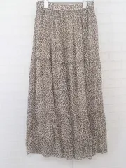 ◇ apart by lowrys 豹柄 レオパード ロング ギャザー スカート サイズF ベージュ ブラウン系 レディース P  【1302230003592】