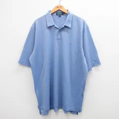 XL/古着 ラルフローレン ポロゴルフ 半袖 ブラント ポロ シャツ メンズ 90s 鹿の子 ワンポイントロゴ 大きいサイズ ロング丈 コットン 薄紺