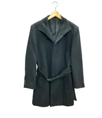 美品　プラチナコムサ　アンゴラ 100% 比翼 チェスターコートベルト付 アンゴラウール コンバーチブルロングコート（01-15WI06-204