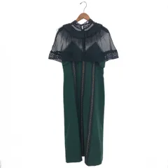 美品 セルフポートレート SELF PORTRAIT  ワンピース サイズ:UK12  ブラック/グリーン ポリエステル レディース 　240001120469