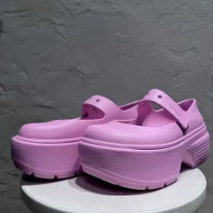 crocs クロックス Stomp Mary Jane 厚底サンダル 209939-6XS ピンク size:EU37-38【代官山A08】
