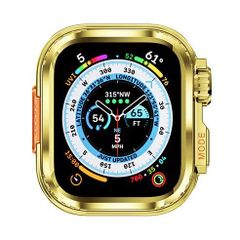 アップルウォッチカバー（Apple Watchカバー）Ultra風両面保護メタルケース【グロスゴールド】42mm/44mm/45mm/46mm対応 [BELTIES]