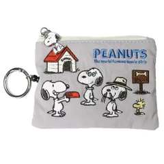 【メール便】スヌーピー 定期入れ リール付きパスポーチ GY ピーナッツ マリモクラフト ICカードケース 小銭入れ キャラクター グッズ 
