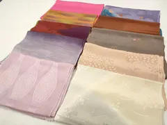 平和屋着物★和装小物　上質な帯揚げ10枚　刺繍　金通し地　立涌　枝垂れ花文　ぼかし染　金彩　未使用あり　逸品　CAAI9968qe