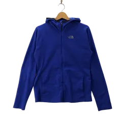 THE NORTH FACE ザノースフェイス フリースジャケット レディース フード ライトアウター ワンポイント刺繡 EL SALVADOR製 WOMEN'S Mサイズ ブルー
