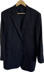 z1233 【美品】BURBERRY LONDONバーバリーロンドン　テーラードジャケットスーツアウター　ネイビーストライプ　メンズ