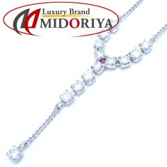 Y字 ネックレス ダイヤモンド0.84ct ルビー Pt850プラチナ/75939【中古  
