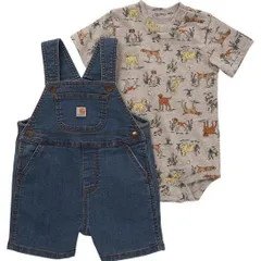 【新品】カーハート ベビー服 2点セット Carhartt セットアップ ロンパース ボディスーツ オーバーオール ロゴ キッズ 子供服 男の子 女の子