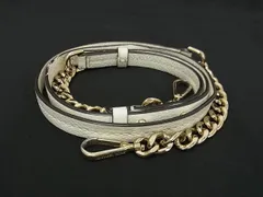 ■美品■ MICHAEL KORS マイケルコース レザー チェーン バッグ用 ショルダーストラップ 斜め掛け レディース ホワイト系 BJ9802