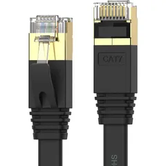 ☆Senetem LANケーブル 30m CAT7ウルトラフラットLANケーブル カテゴリ7 高速 lanケーブル 10Gbps/600MHz CAT7準拠 イーサネットケーブル RJ45 ツメ折れ防止 やわらか スリム ブラック 屋外